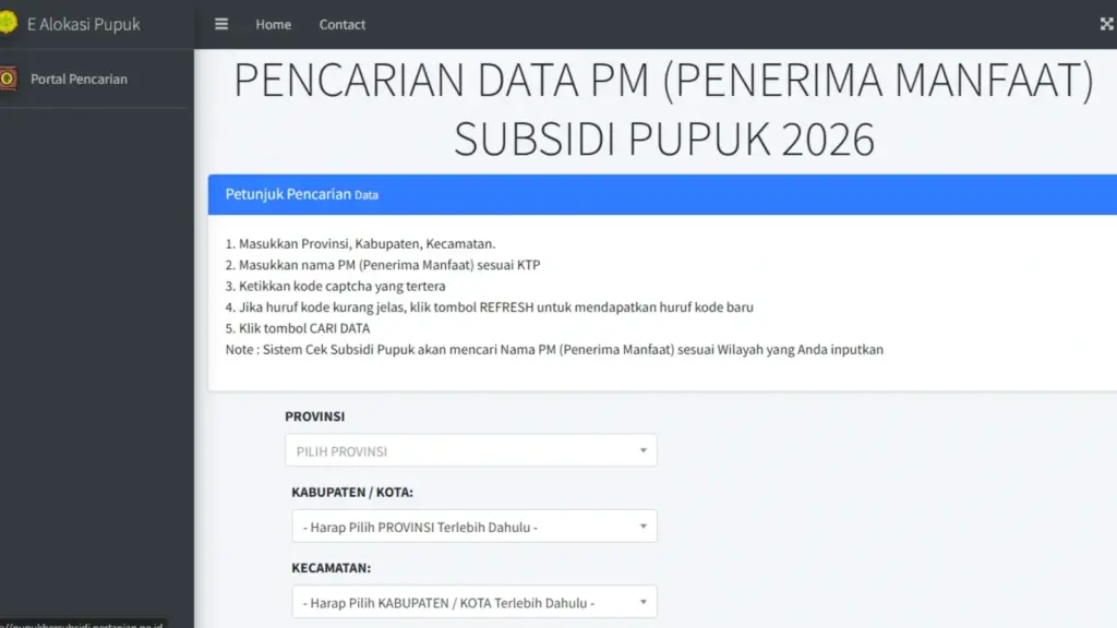 Cara Cek Pupuk Subsidi 2026