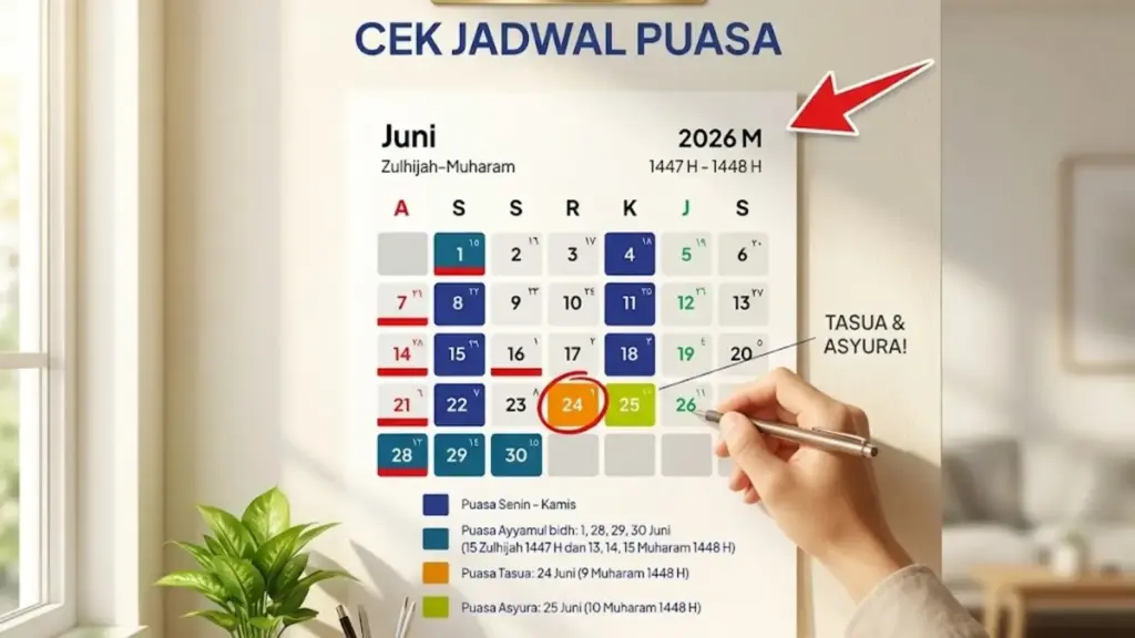 Jadwal Puasa Ayyamul Bidh Bulan Juni 2026
